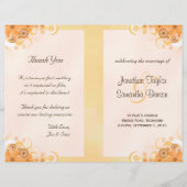 Elfenbeingoldpfirsich Bi-Fold-Hochzeitsprogramme (Vorderseite)