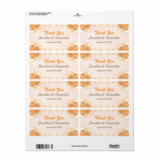 Elfenbeingoldpfirsich Große Hochzeit Vielen Dank (Vorne)