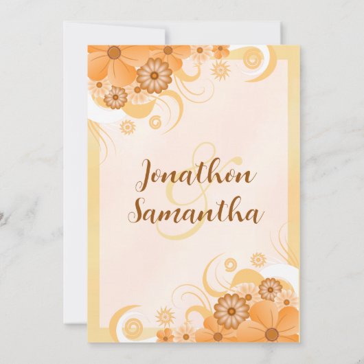 Elfenbeingoldpfirsich Hibiskus Blumenkohl Probe Ab Einladung (Rückseite)