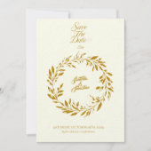 Elfenbeingoldzirkel Save the Date - Hochzeit Einladung (Vorderseite)