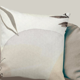 Elfenbeingrau und Braun Minimalistisch natürlich A Kissen