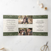 ElfenbeinGrenze in einer indischen Hochzeit Dreifach Gefaltete Einladung (Innenseite)