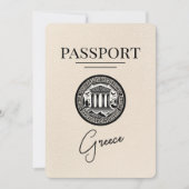 Elfenbeingriechischer Pass Save the Date Karte (Vorderseite)