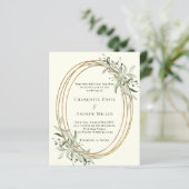 Elfenbeingrün Einladung zur Hochzeit (Stehend Vorderseite)