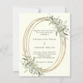 Elfenbeingrün Einladung zur Hochzeit (Vorderseite)