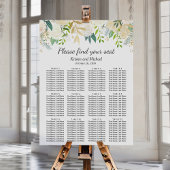 Elfenbeingrün Gold Floral Wedding Chart Poster