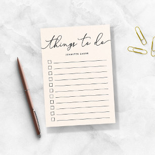 Elfenbeinhandgemachte Dinge zu tun Post-it Klebezettel