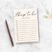 Elfenbeinhandgemachte Dinge zu tun Post-it Klebezettel