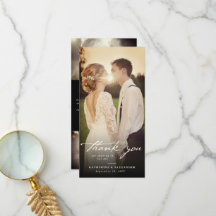 Elfenbeinhandschrift Vintages Drehbuch 3 Foto Hoch Dankeskarte