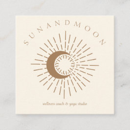 Elfenbeinheilung Sonnenmond Spirituelle Solarenerg Quadratische Visitenkarte