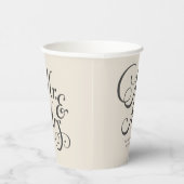 Elfenbeinheirat und personalisierte rustikale Hoch Pappbecher (Rechts)