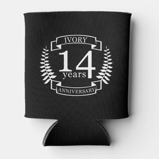 Elfenbeinhochzeit 14 Jahre Dosenkühler (Vorderseite)