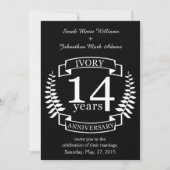 Elfenbeinhochzeit 14 Jahre Einladung (Vorderseite)