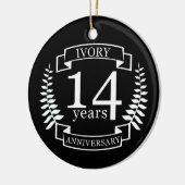 Elfenbeinhochzeit 14 Jahre Keramikornament (Links)