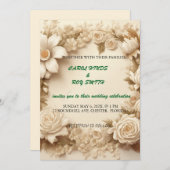 Elfenbeinhochzeit Feiertagskarte (Vorne/Hinten)