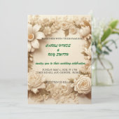 Elfenbeinhochzeit Feiertagskarte (Stehend Vorderseite)