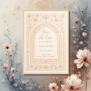 Elfenbeinhochzeit Rose Gold Arabische Ehe speicher Einladung