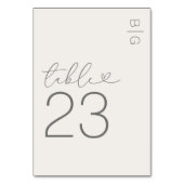 Elfenbeinhochzeit Tischnummer (Rückseite)