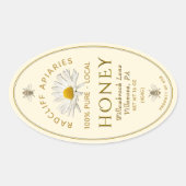 Elfenbeinhonigetikett mit heraldischen Bienen, dai Ovaler Aufkleber (Vorderseite)