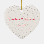 Elfenbeinkalligrafie Sie sagte ja Diamond Verlobun Keramik Ornament (Hinten)