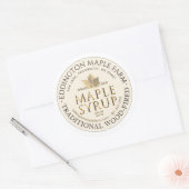 Elfenbeinkapselsirup Gold-Ahornblättriger Goldgren Runder Aufkleber (Umschlag)