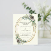 Elfenbeinkiefernwald Einladung zur Hochzeit (Stehend Vorderseite)