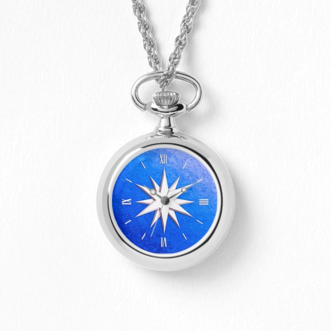 Elfenbeinkompass-Rose - Saphirglas-Hintergrund Armbanduhr (Vorderseite)