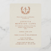 Elfenbeinkranke Asclepius+Laurel Wreath Folieneinladung (Vorderseite)