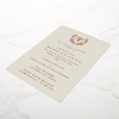 Elfenbeinkranke Caduceus+Laurel Wreath Folieneinladung (Gedreht)