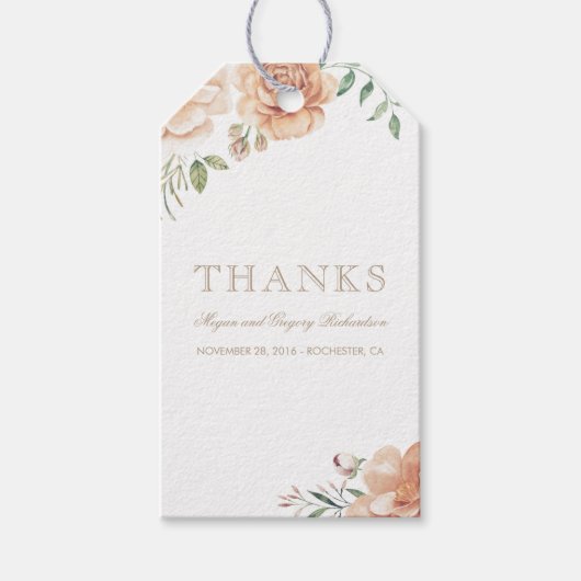 Elfenbeinküche Blume Elegante Boho Geschenkanhänger (Vorderseite)