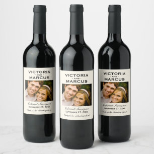 Elfenbeinküche für Liebe Hochzeit Foto Flasche Gef Weinetikett