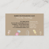 Elfenbeinküche Koch Aquarellfarben Backröhre Bäcke Visitenkarte (Rückseite)