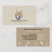 Elfenbeinküche Koch Aquarellfarben Backröhre Bäcke Visitenkarte (Vorne/Hinten)