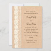 Elfenbeinküche & Light Burlap Probe Dinner Einladung (Vorderseite)