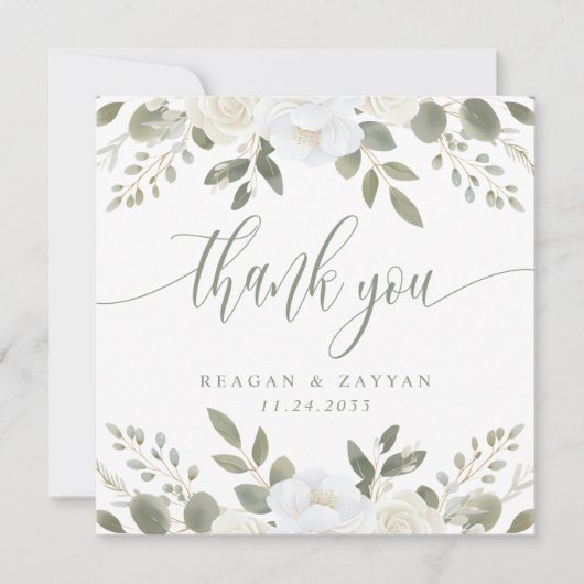 Elfenbeinküche und Blumenzwiebeln Danke Karte (Vorderseite)