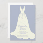 Elfenbeinküche und Lila Hochzeitskleid Brautparty Einladung (Vorne/Hinten)