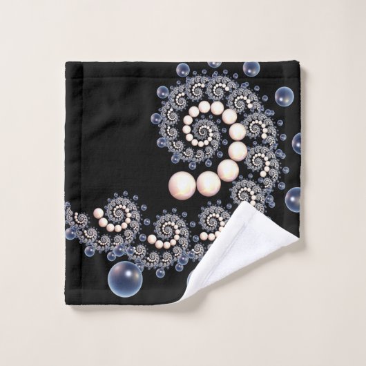 Elfenbeinkügelchen und blaue Perlwein Set (Waschlappen)