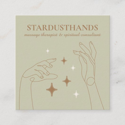 Elfenbeinkügelige Hands Heilung Therapie Massage Quadratische Visitenkarte (Vorderseite)