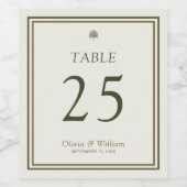 Elfenbeinkühe & Goldhochzeit Tischnummern 1-99 Fla Weinetikett (Einzelnes Label)