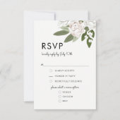 Elfenbeinkühe und Blush-Hochzeitssrigs, UAWG Menu RSVP Karte (Vorderseite)