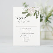Elfenbeinkühe und Blush-Hochzeitssrigs, UAWG Menu  RSVP Karte (Stehend Vorderseite)