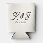 Elfenbeinkühl Mit Monogramm Gastgeschenk Hochzeit Dosenkühler (Vorderseite)