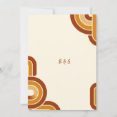 Elfenbeinkühne Retro 1970er Hochzeit speichern Sie (Rückseite)