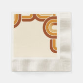 Elfenbeinkühne Retro-Hochzeit der 1970er Jahre Serviette (Vorderseite)