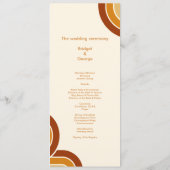 Elfenbeinkühne Retro-Hochzeitsmenü der 1970er Jahr Programm (Rückseite)