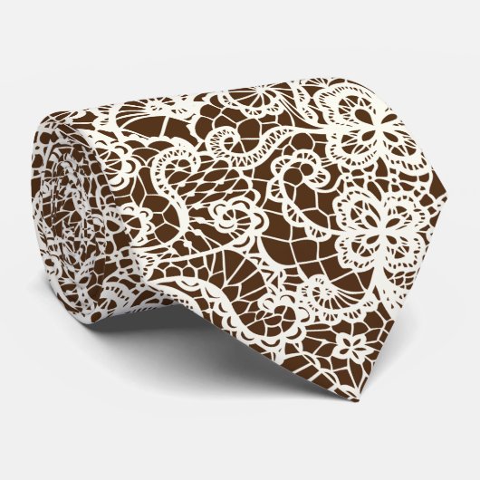 Elfenbeinküste auf Braun Krawatte (Gerollt)