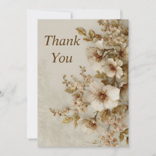 Elfenbeinküste Blume Gold Blätter auf Beige Dankes Einladung