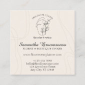 Elfenbeinküste Blume Makeup Face Hair Stylist Faci Quadratische Visitenkarte (Rückseite)