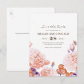 Elfenbeinküste Blume Vintag Elegant Save the Date Ankündigungspostkarte (Vorne/Hinten)