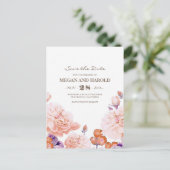 Elfenbeinküste Blume Vintag Elegant Save the Date Ankündigungspostkarte (Stehend Vorderseite)